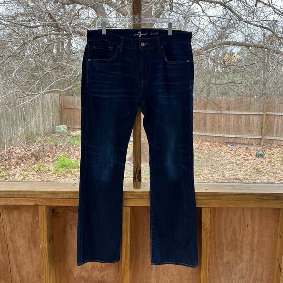 7 For All Mankind Men's Brett Jeans Dark Wash Size 36 - Picture 1 of 9